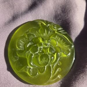 Green Floral Carved Pendant